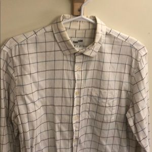 Frank and oak white pattern shirt